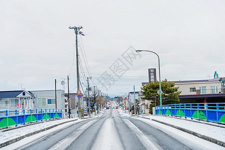 北海道旭川道路背景图片
