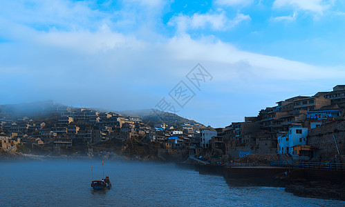 夏手绘浙江舟山东极岛背景