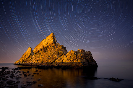 大连海景璀璨星空夜景图片背景