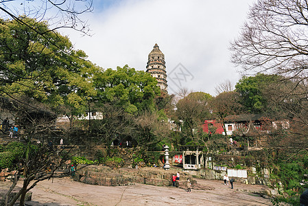 山水园林苏州虎丘风光背景