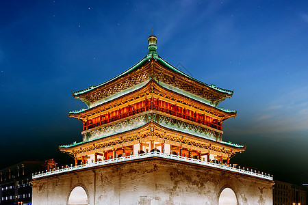 西安夜景古建筑图片