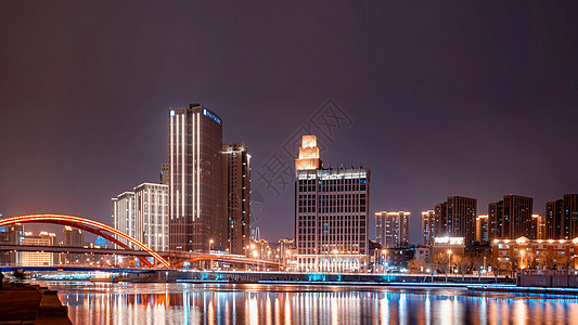 天津夜景海河文化高清图片