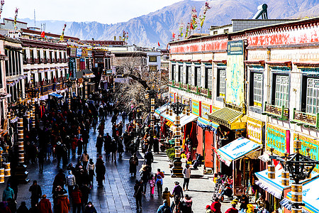 西藏民居西藏拉萨八廓街背景