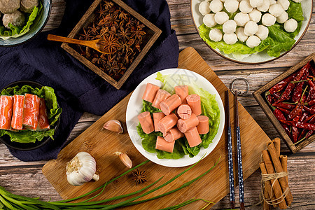 火锅配菜食材开花肠图片