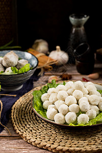 香菇贡丸火锅食材鱼丸背景