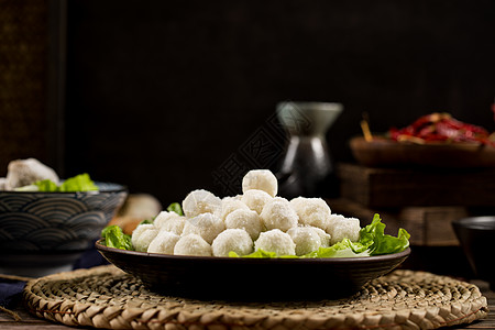 香菇贡丸火锅食材鱼丸背景