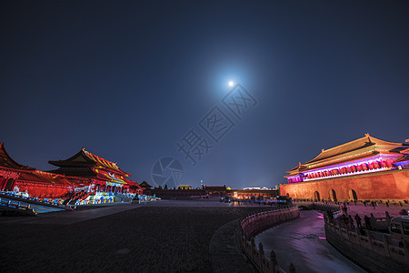 北京故宫城门北京故宫紫禁城上元之夜背景