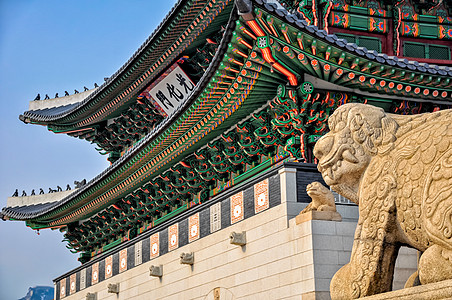 韩国寺庙韩国首尔光化门背景