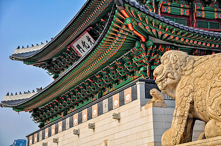 韩国首尔光化门背景图片