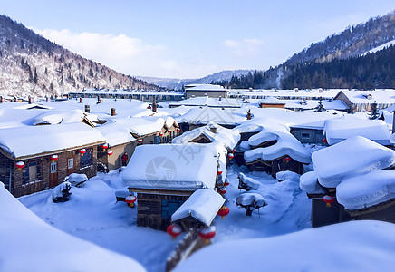 雪乡旅游宣传单东北雪乡背景