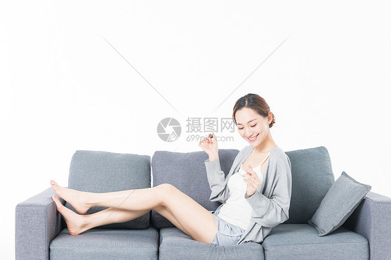 女性生活涂指甲图片