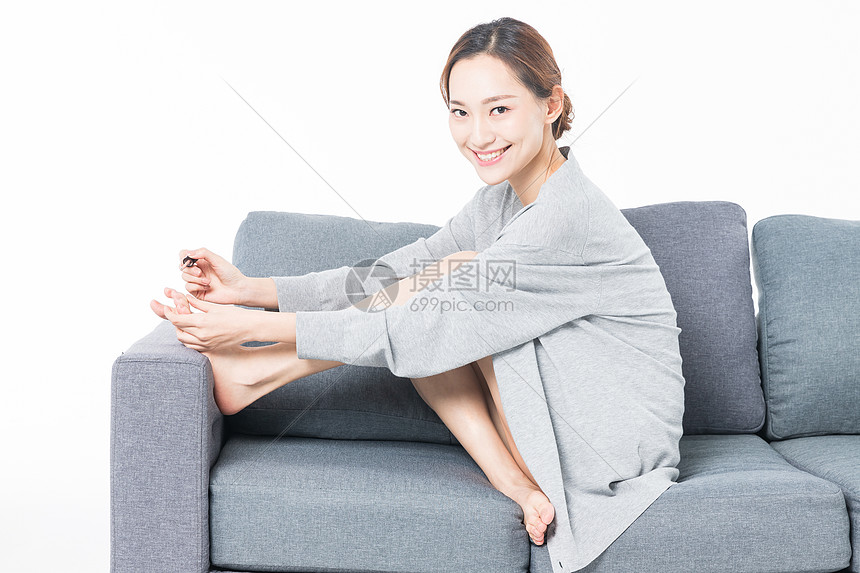 女性生活涂脚指甲图片