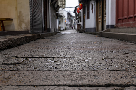 请安静古镇巷子石板路背景