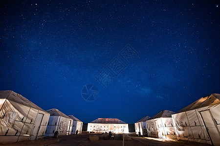 沙漠中星星沙漠星空下的帐篷酒店背景