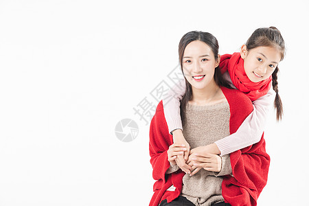 新春女儿抱母亲背景图片
