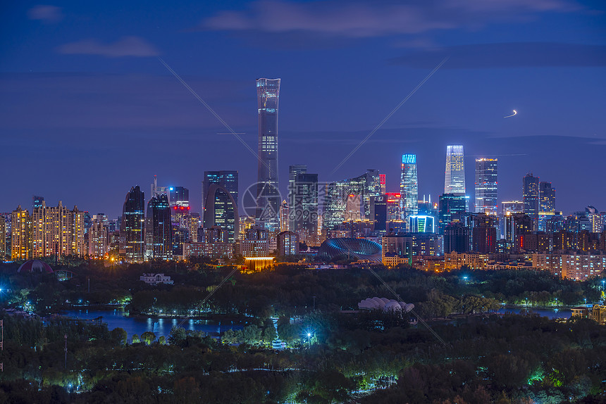 夜景北京CBD图片
