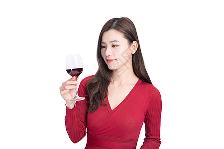 女性喝红酒妇女节红酒高清图片