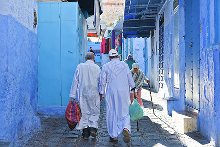 摩洛哥蓝色之城舍夫沙万背景