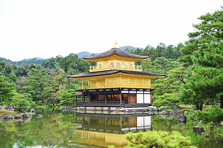 古代建筑日本京都金阁寺背景