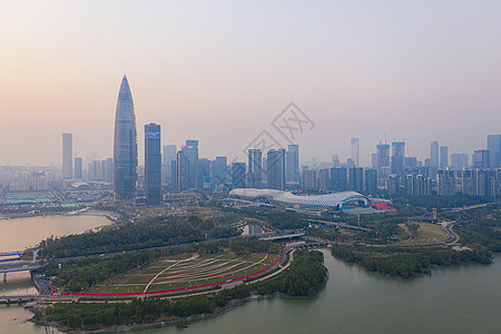 海景写字楼广东深圳地标深圳湾公园背景