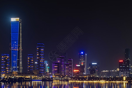 深圳科技园广东深圳南山区前海城市夜景背景