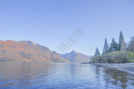 皇后镇瓦卡蒂普湖畔背景