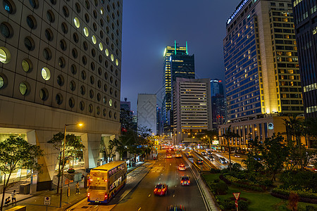香港城市夜景交通城市交通高清图片素材