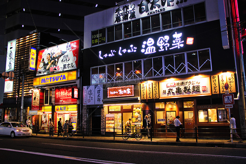 大阪街道夜景图片