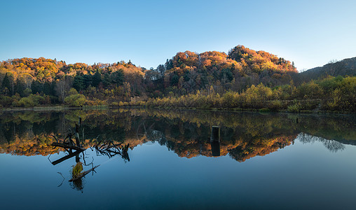秋天湖泊自然美水世界高清图片
