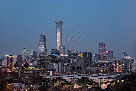 北京CBD城市夜景建筑高清图片