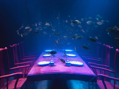 海底餐厅水族馆餐厅背景