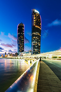 奥体中心双子塔厦门双子塔建筑夜景背景