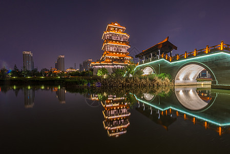 江苏宿迁项王故里夜景高清图片