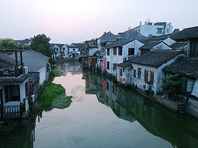 苏州著名景点江南春色苏州吴江同里古镇背景