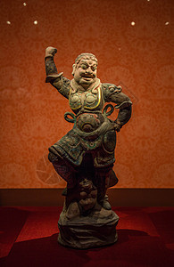西安博物院唐三彩陶俑背景