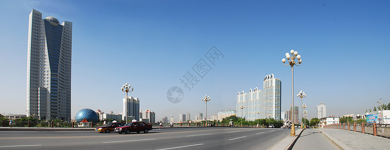 新疆库尔勒市城市风光背景