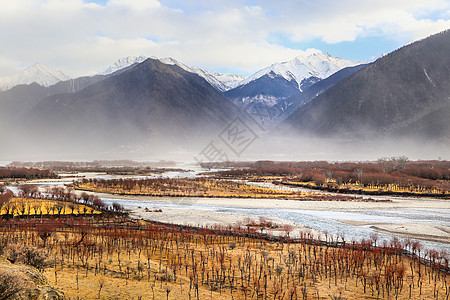 冬天的西藏林芝尼洋河风光图片