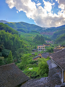 浙江丽水云和梯田景区背景