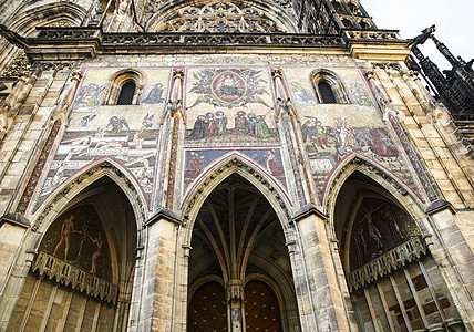 布拉格城堡圣维塔大教堂哥特式拱门图片