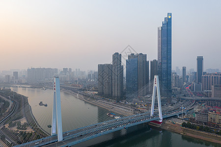 现代建筑湖北汉江上的月湖桥背景