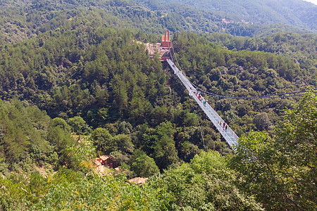 湖北云雾山顶俯瞰玻璃栈道图片