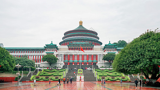 重庆市建筑地标重庆市人民大礼堂背景