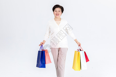 中老年女性购物图片