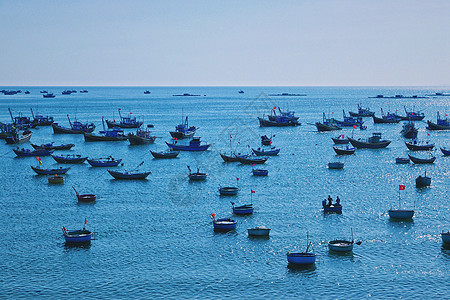 越南美奈渔村海洋捕捞场景图片