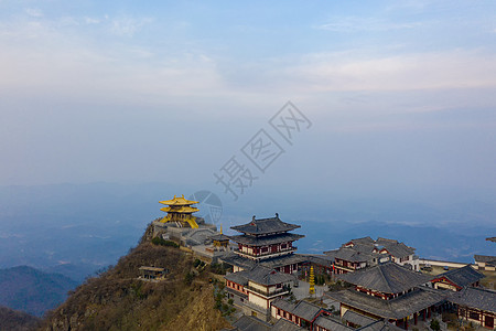 山顶寺庙湖北大洪山景区金顶背景