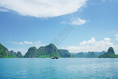 越南下龙湾喀斯特地貌背景