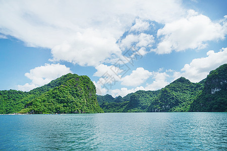 越南下龙湾喀斯特地貌背景