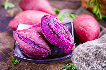 水煮紫薯营养鲜紫薯高清图片