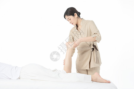 女性小腿按摩背景图片
