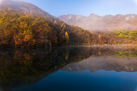 辽宁丹东辽宁天桥沟秋景背景